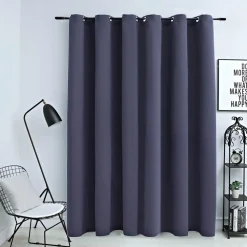 vidaXL Gordijn verduisterend met metalen ringen 290x245 cm antraciet