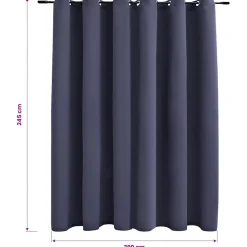 vidaXL Gordijn verduisterend met metalen ringen 290x245 cm antraciet