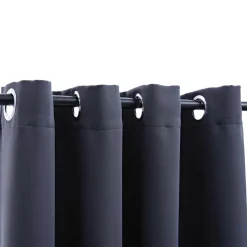 vidaXL Gordijn verduisterend met metalen ringen 290x245 cm antraciet