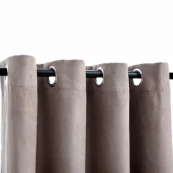 vidaXL Gordijn verduisterend met metalen ringen 2 st 140x175 cm taupe