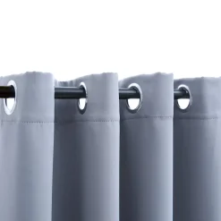 vidaXL Gordijn verduisterend met metalen ringen 290x245 cm grijs