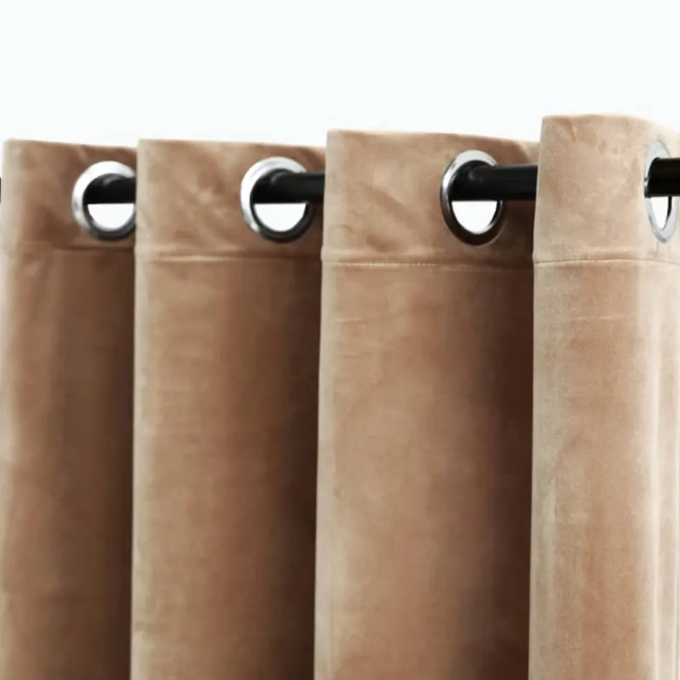 vidaXL Gordijn verduisterend met ringen 290x245 cm fluweel beige