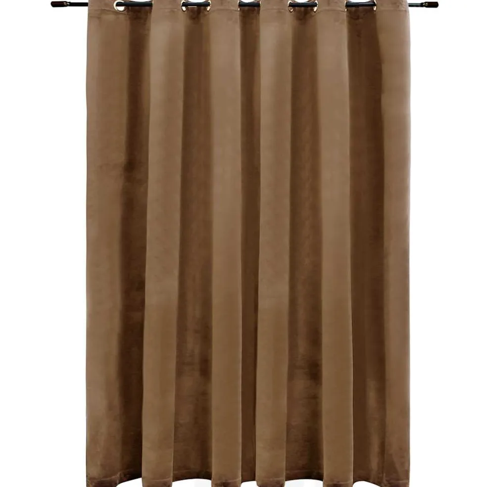 vidaXL Gordijn verduisterend met ringen 290x245 cm fluweel beige