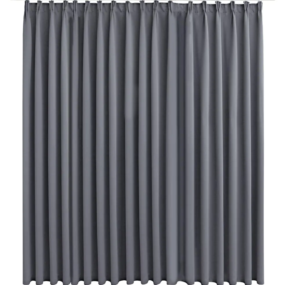 vidaXL Gordijn verduisterend met haken 290x245 cm grijs