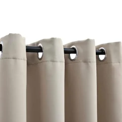 vidaXL Gordijn verduisterend met metalen ringen 290x245 cm beige