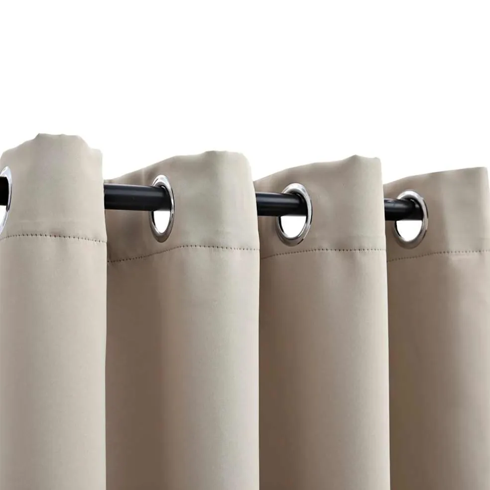 vidaXL Gordijn verduisterend met metalen ringen 290x245 cm beige