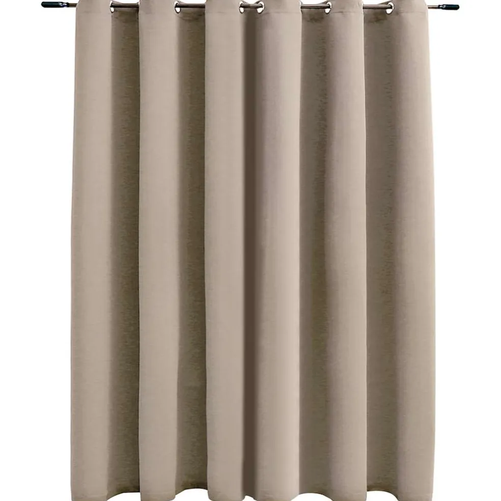 vidaXL Gordijn verduisterend met metalen ringen 290x245 cm beige