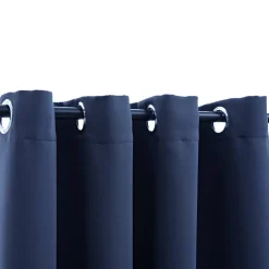 vidaXL Gordijn verduisterend met metalen ringen 2 st 140x175 cm blauw