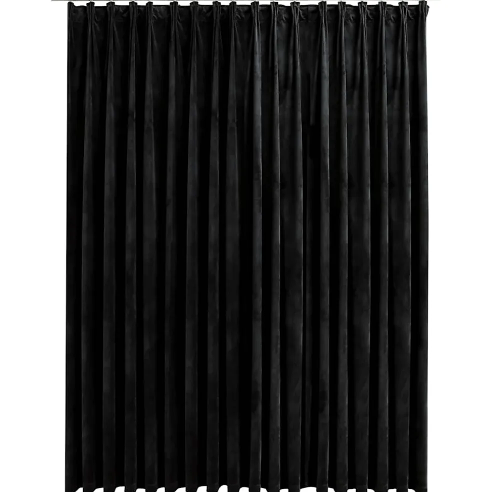 vidaXL Gordijn verduisterend met haken 290x245 cm fluweel zwart