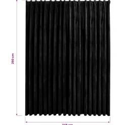 vidaXL Gordijn verduisterend met haken 290x245 cm fluweel zwart