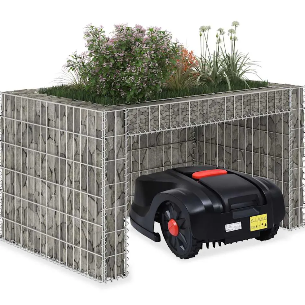 vidaXL Grasmaaieroverkapping met plantenbak 110x80x60cm staaldraad