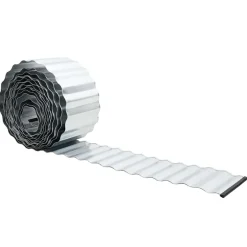 vidaxl Gras Rand 1000 x 15 x 0,03 cm Gegalvaniseerd staal zilver