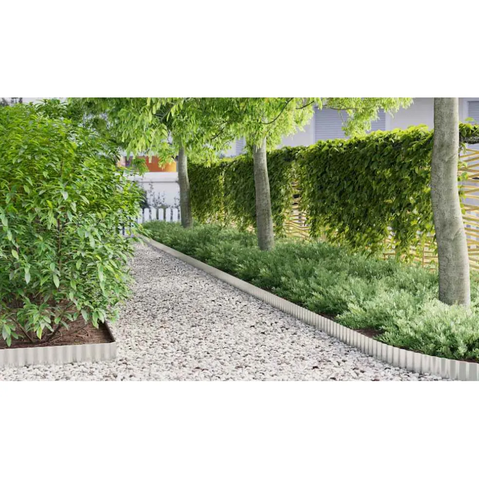 vidaxl Gras Rand 1000 x 15 x 0,03 cm Gegalvaniseerd staal zilver