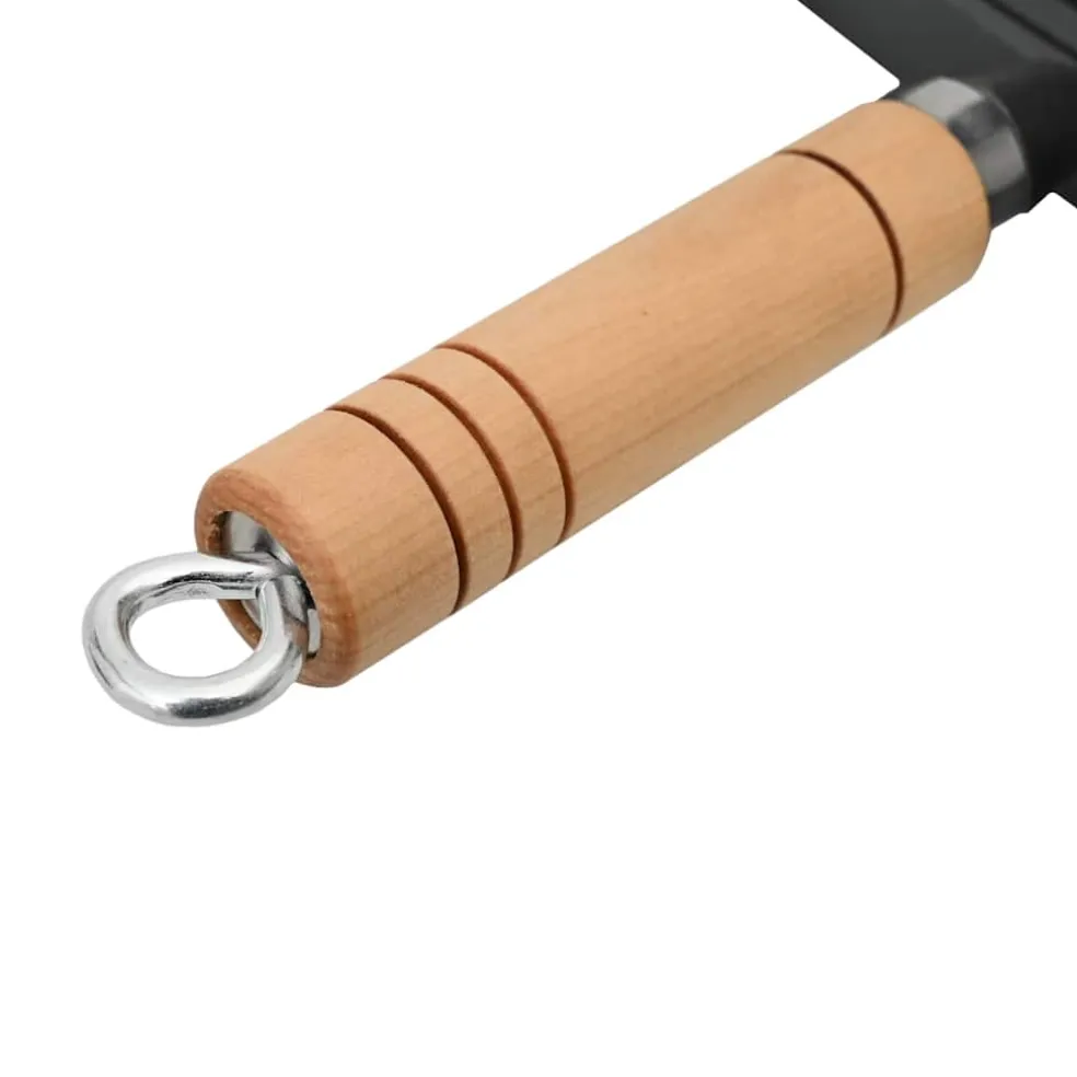 vidaXL Grillpan met houten handvat gietijzer 20x20 cm