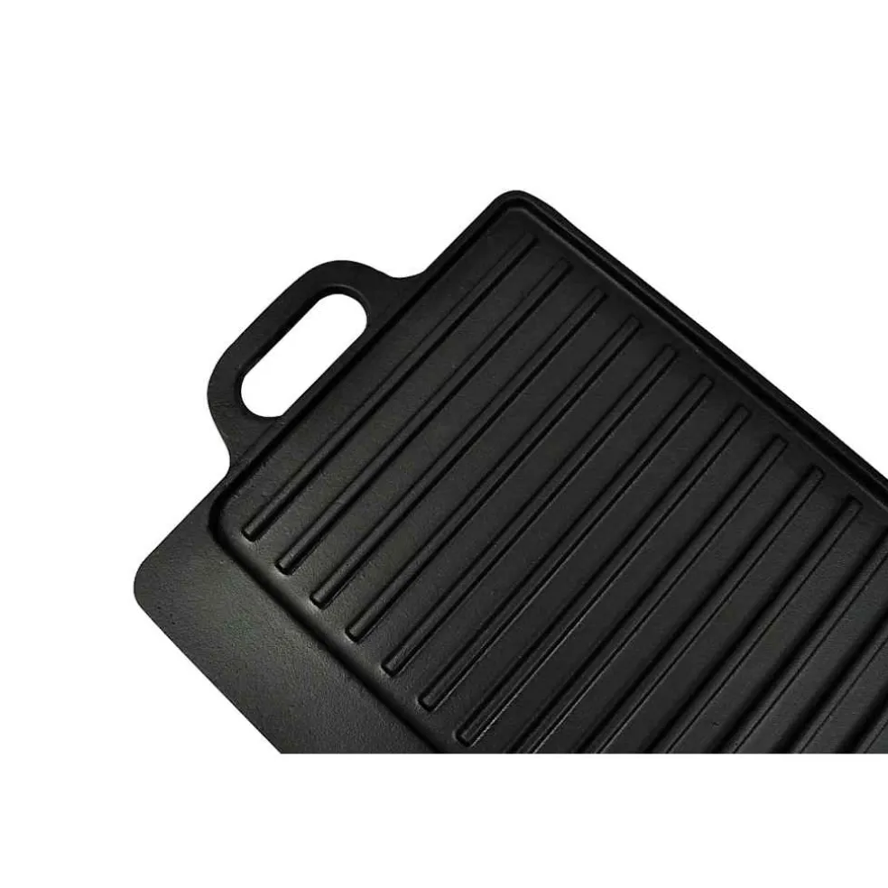 vidaXL Grillplaat gietijzer dubbelzijdig 38x23 cm 2 st