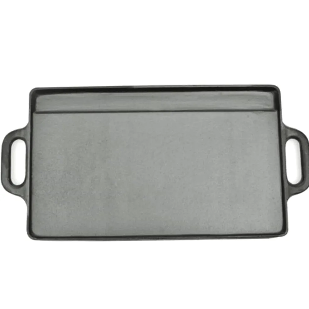 vidaXL Grillplaat gietijzer dubbelzijdig 38x23 cm 2 st