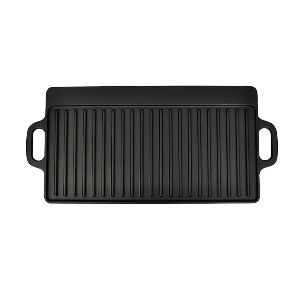 vidaXL Grillplaat gietijzer dubbelzijdig 38x23 cm 2 st