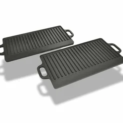 vidaXL Grillplaat gietijzer dubbelzijdig 38x23 cm 2 st