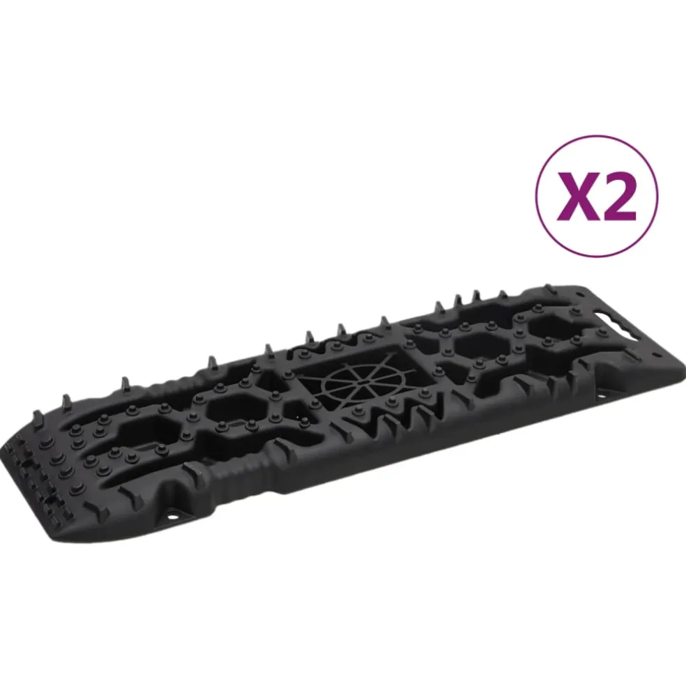 vidaXL Gripplaten 2 st 107x31x7 cm nylon zwart