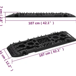 vidaXL Gripplaten 2 st 107x31x7 cm nylon zwart