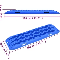 vidaXL Gripplaten 2 st 106x30,5x7 cm nylon blauw