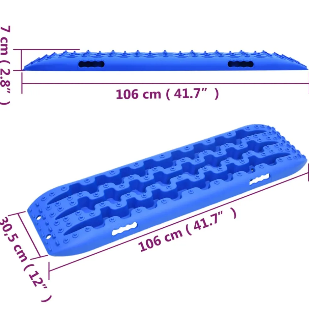 vidaXL Gripplaten 2 st 106x30,5x7 cm nylon blauw