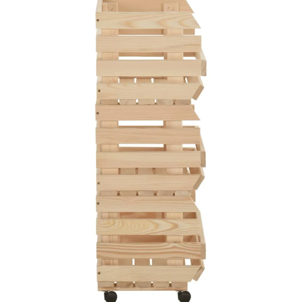 vidaXL Groentetrolley 37x30x80 cm massief grenenhout