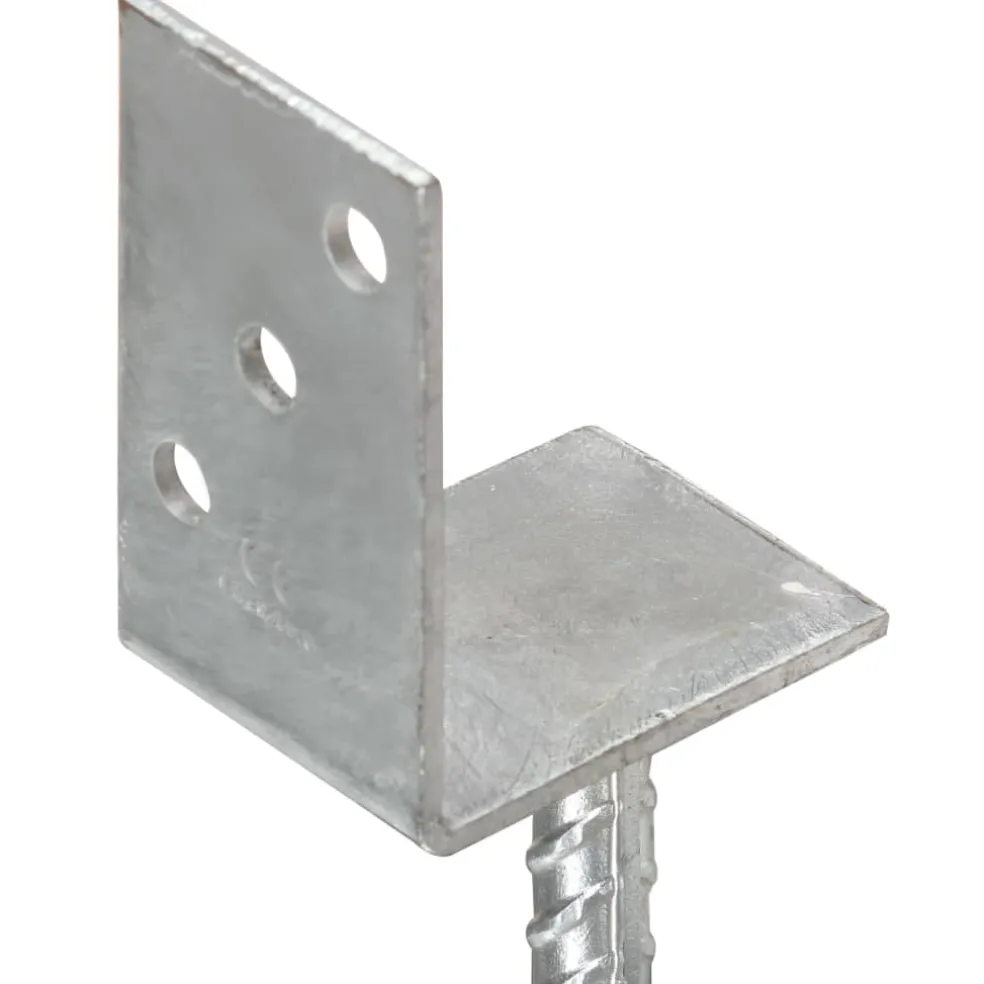 vidaXL Grondankers 6 st 8x6x30 cm gegalvaniseerd staal zilverkleurig