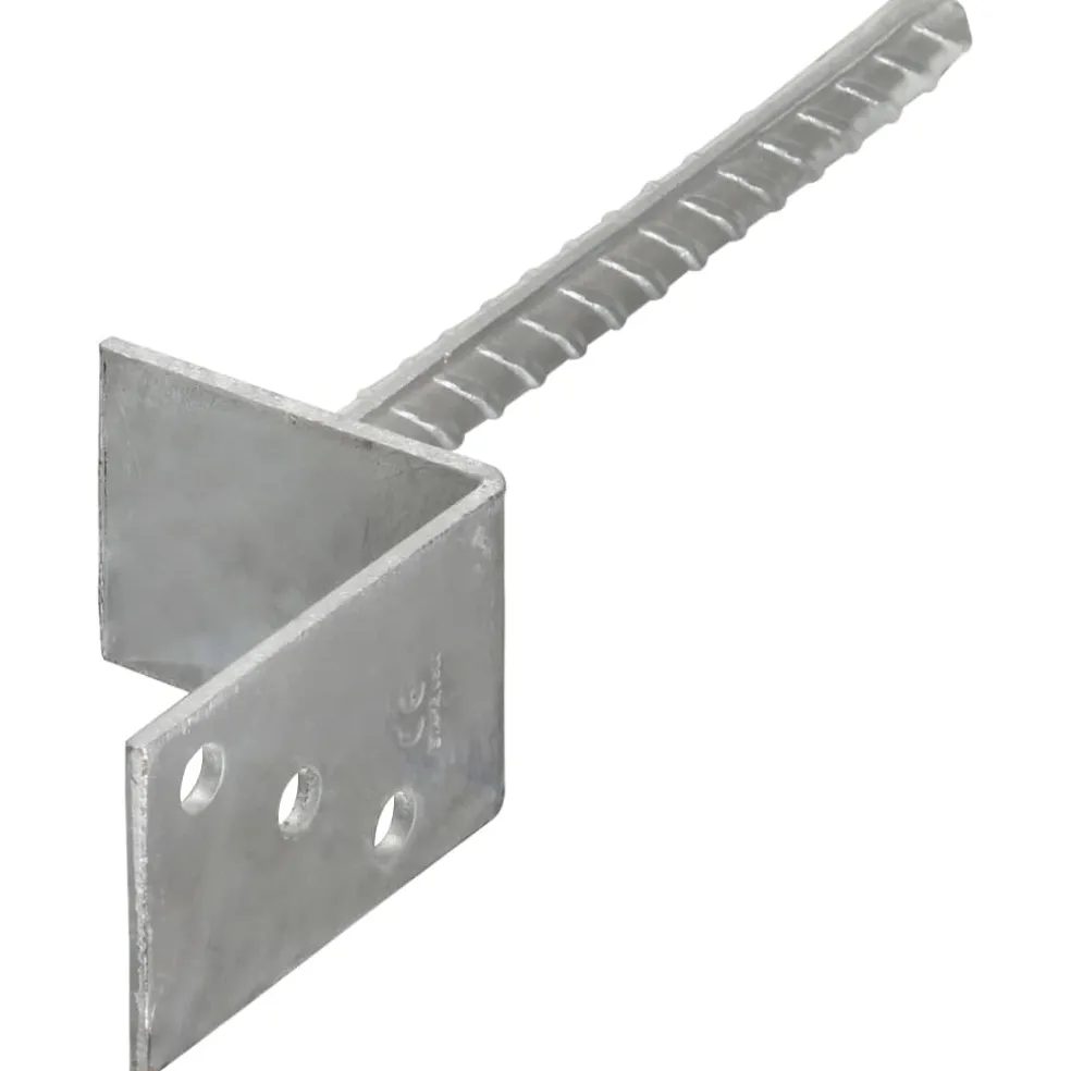 vidaXL Grondankers 6 st 8x6x30 cm gegalvaniseerd staal zilverkleurig