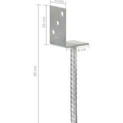 vidaXL Grondankers 6 st 8x6x30 cm gegalvaniseerd staal zilverkleurig