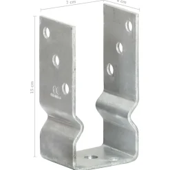 vidaXL Grondankers 6 st 7x6x15 cm gegalvaniseerd staal zilverkleurig