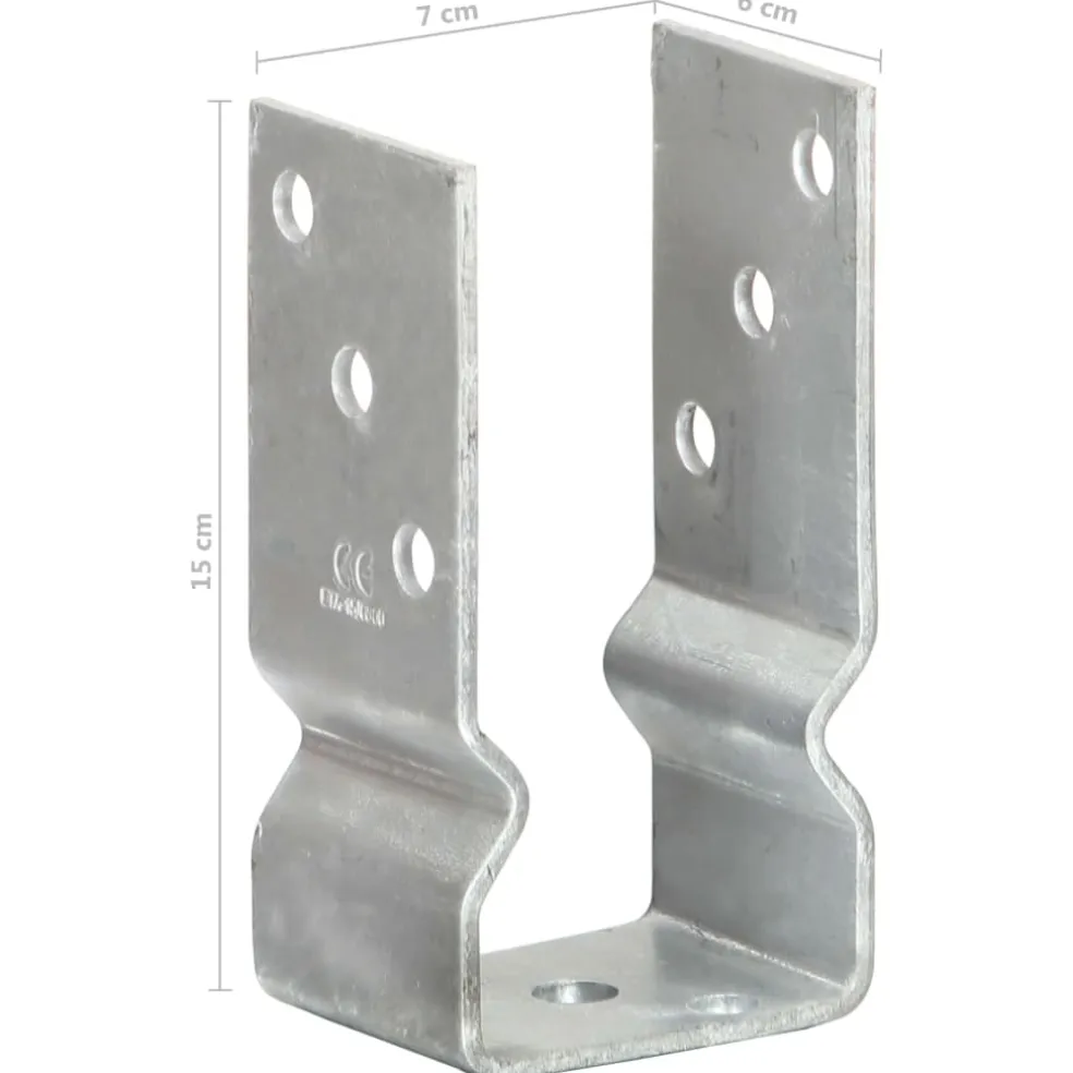 vidaXL Grondankers 6 st 7x6x15 cm gegalvaniseerd staal zilverkleurig