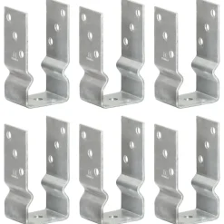 vidaXL Grondankers 6 st 7x6x15 cm gegalvaniseerd staal zilverkleurig
