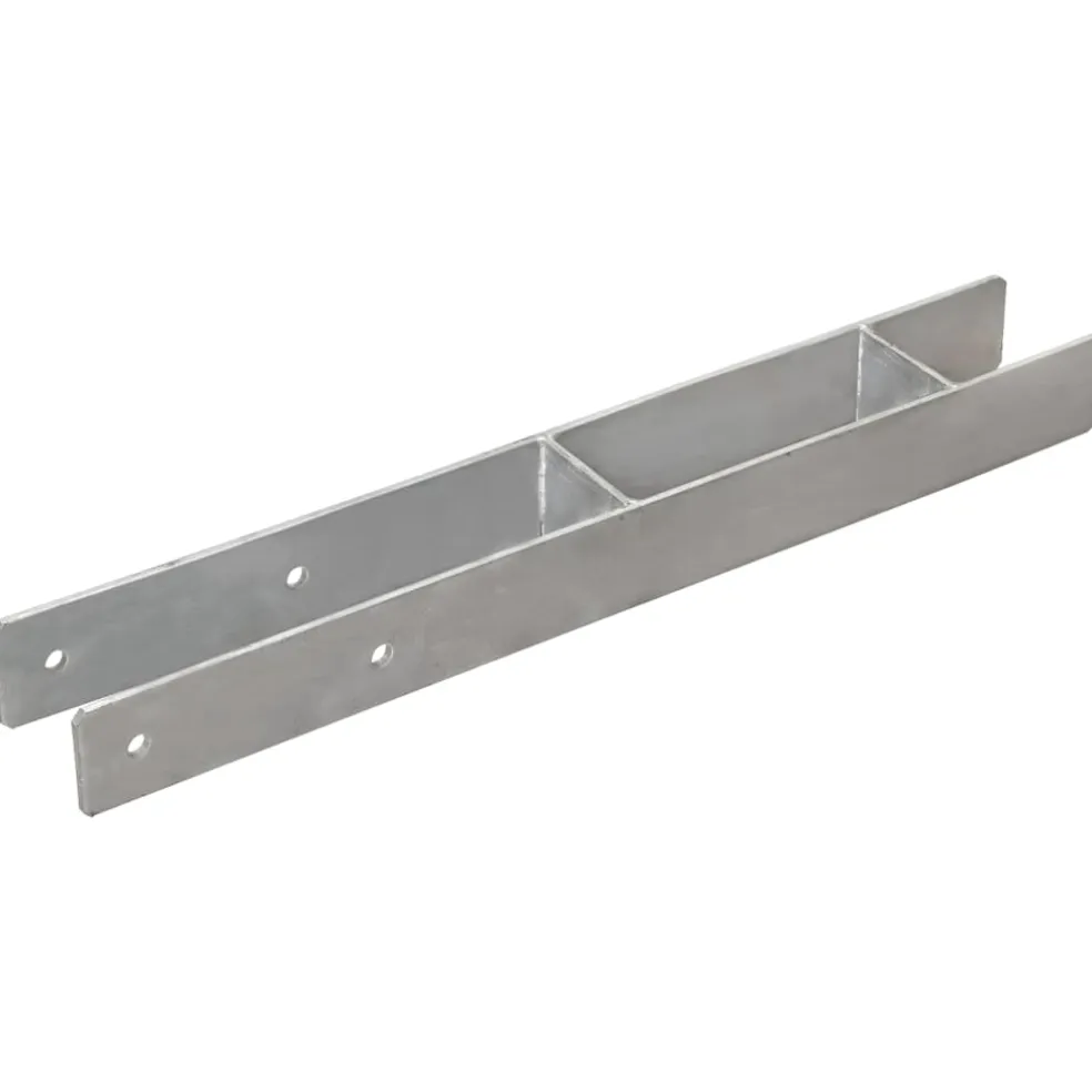 vidaXL Grondankers 6 st 7x6x60 cm gegalvaniseerd staal zilverkleurig