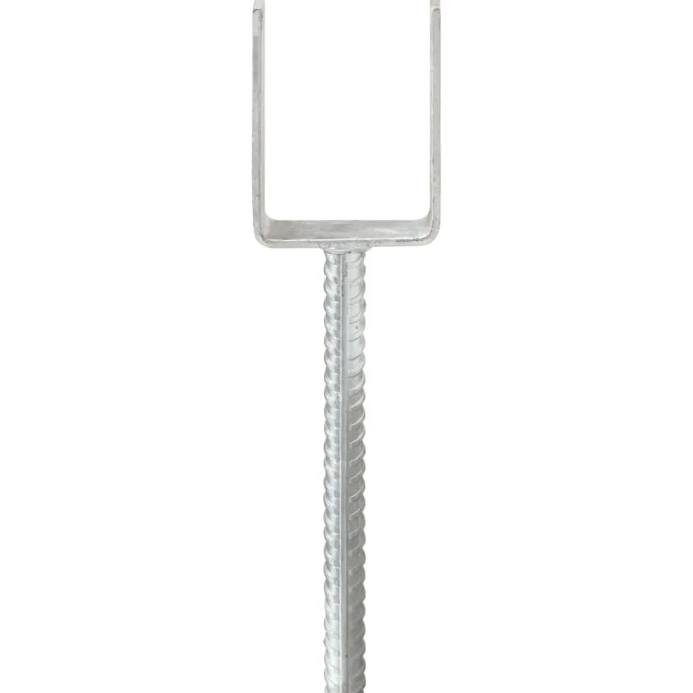 vidaXL Grondankers 6 st 7x6x30 cm gegalvaniseerd staal zilverkleurig