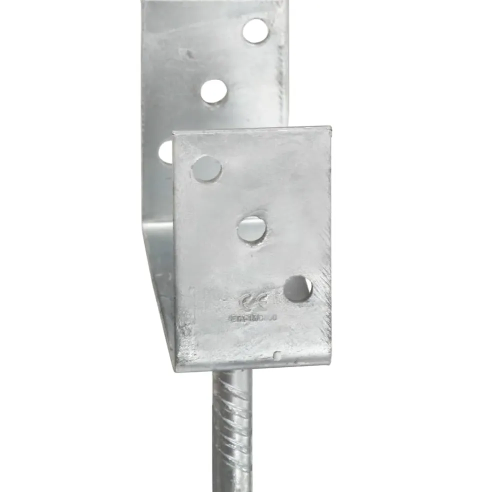 vidaXL Grondankers 6 st 7x6x30 cm gegalvaniseerd staal zilverkleurig