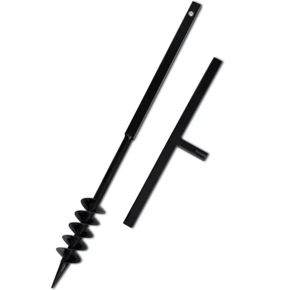 vidaXL Grondboor met handvat en schroefkop (dubbele schroef) 80 mm (zwart)