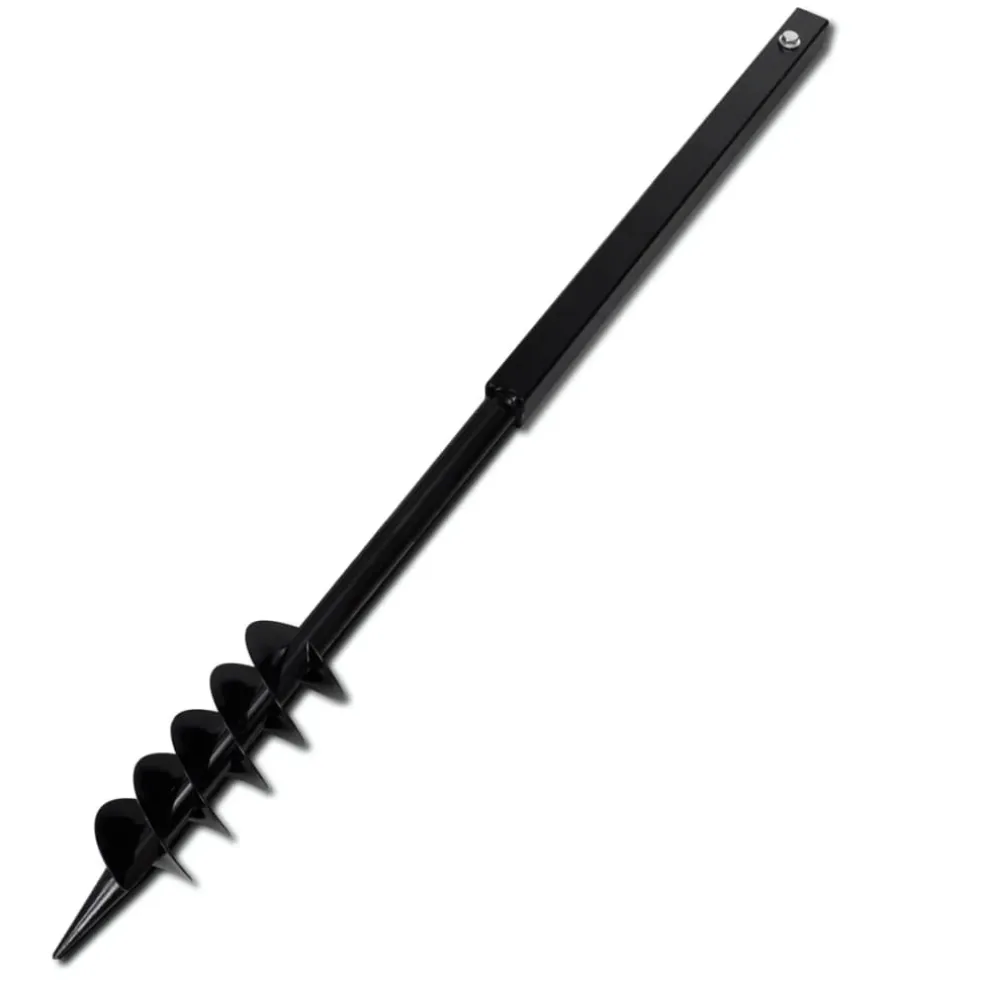 vidaXL Grondboor met handvat en schroefkop (dubbele schroef) 80 mm (zwart)