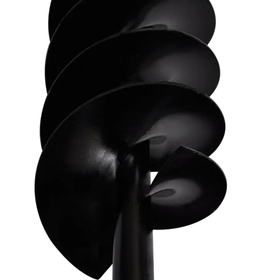 vidaXL Grondboor met handvat en schroefkop (dubbele schroef) 80 mm (zwart)