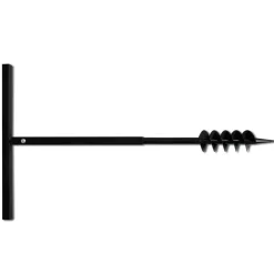 vidaXL Grondboor met handvat en schroefkop (dubbele schroef) 80 mm (zwart)