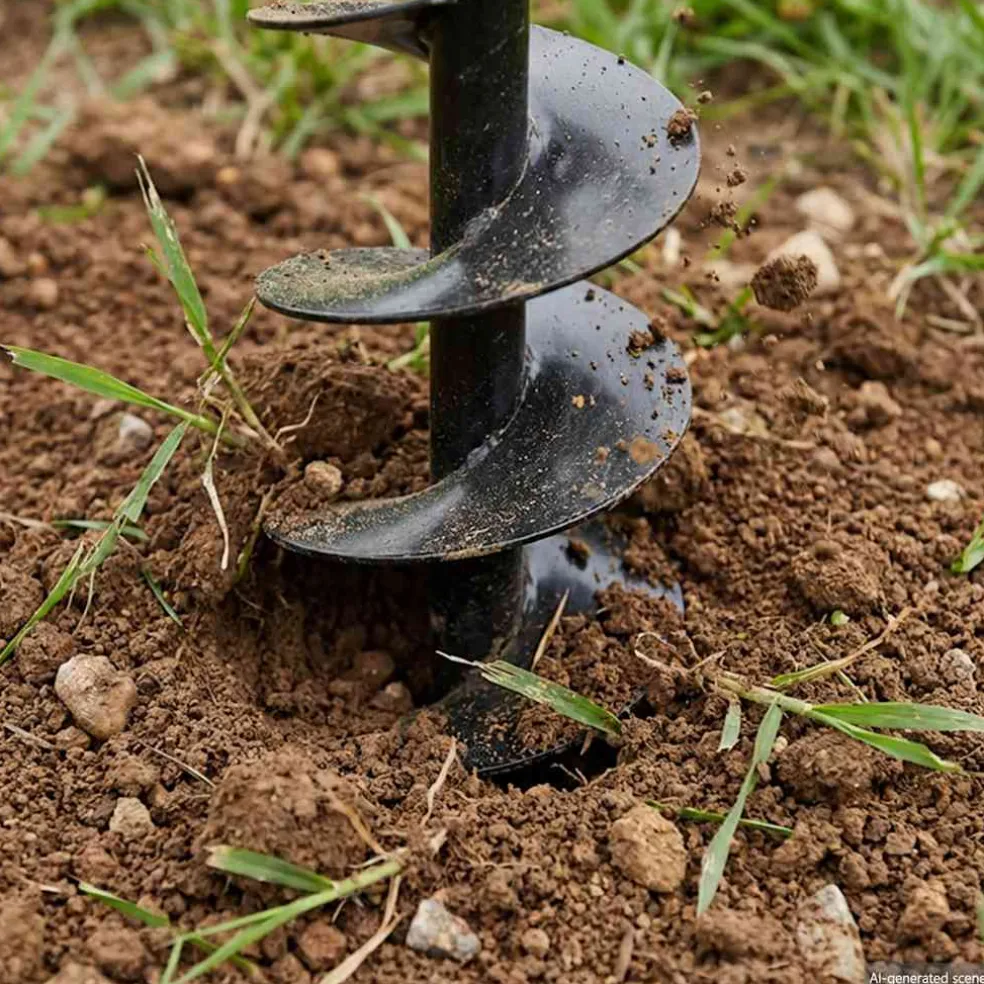vidaXL Grondboor 100 mm met 5 m verlengstuk Staal