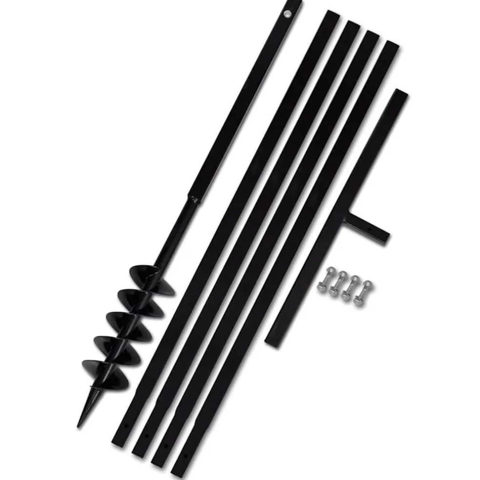 vidaXL Grondboor 100 mm met 5 m verlengstuk Staal