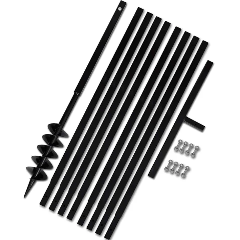 vidaXL Grondboor 100 mm met 9 m verlengstuk Staal