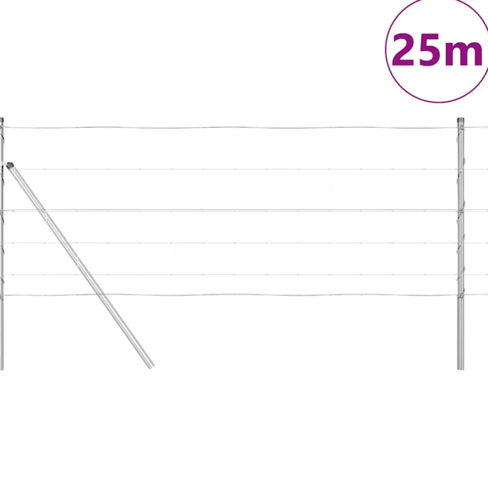 vidaXL Grond Fix Gelast Draadhek 25 x 0,8 m Gegalvaniseerd staal Mesh