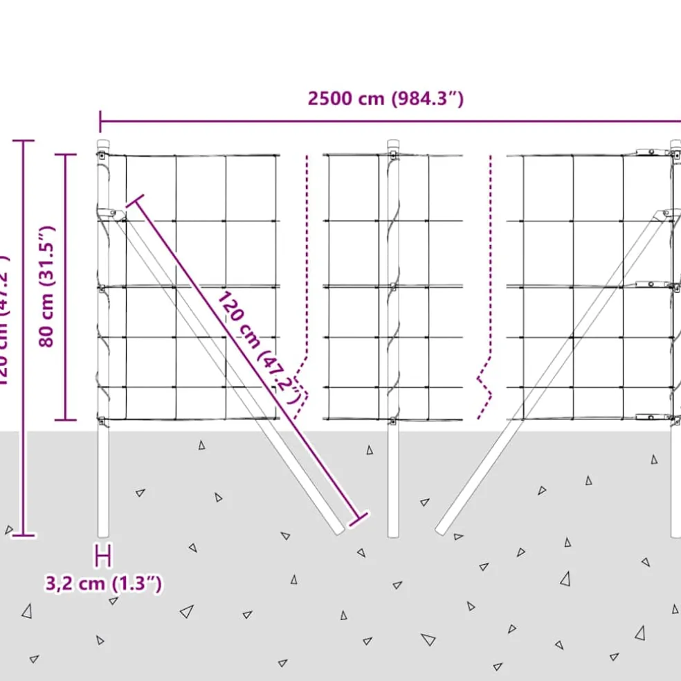 vidaXL Grond Fix Gelast Draadhek 25 x 0,8 m Gegalvaniseerd staal Mesh