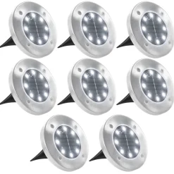 vidaXL Grondlampen 8 st solar LED wit