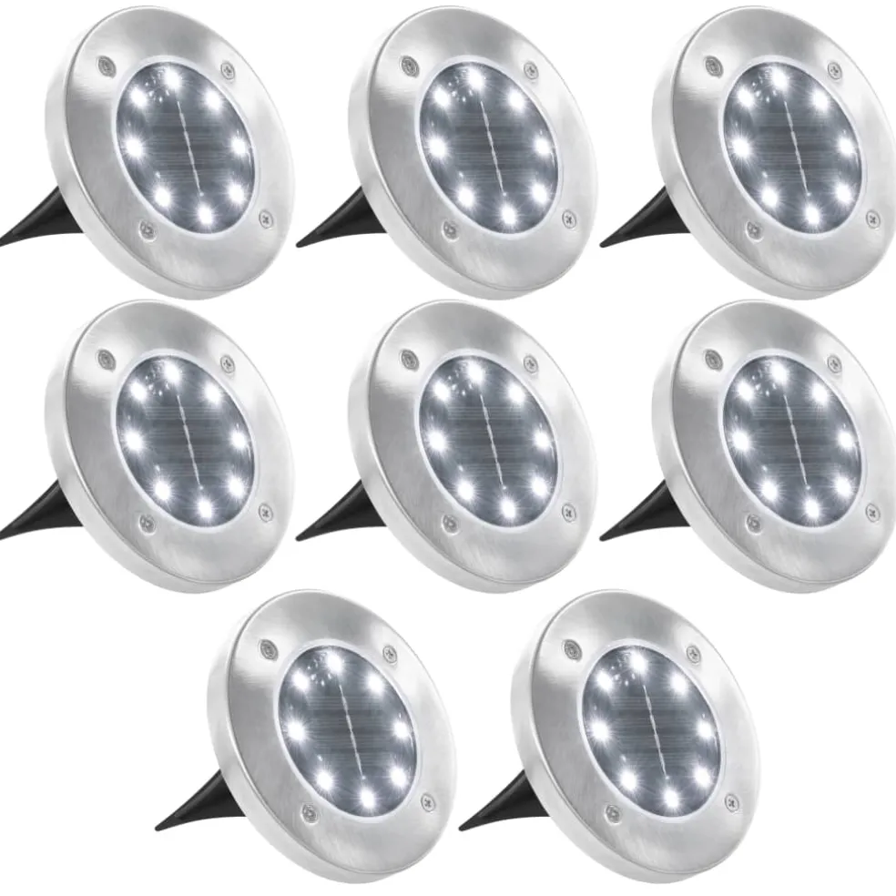 vidaXL Grondlampen 8 st solar LED wit