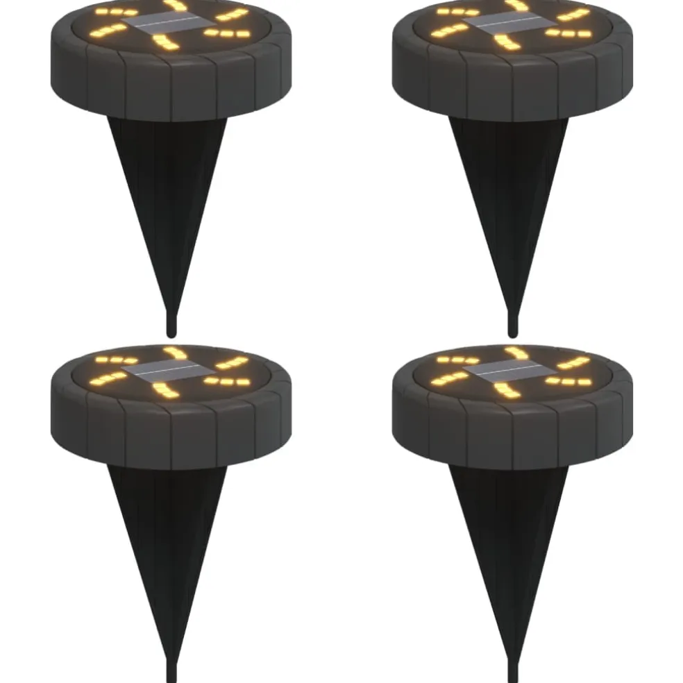 vidaXL Grondlampen 4 st solar met grondpennen warmwit