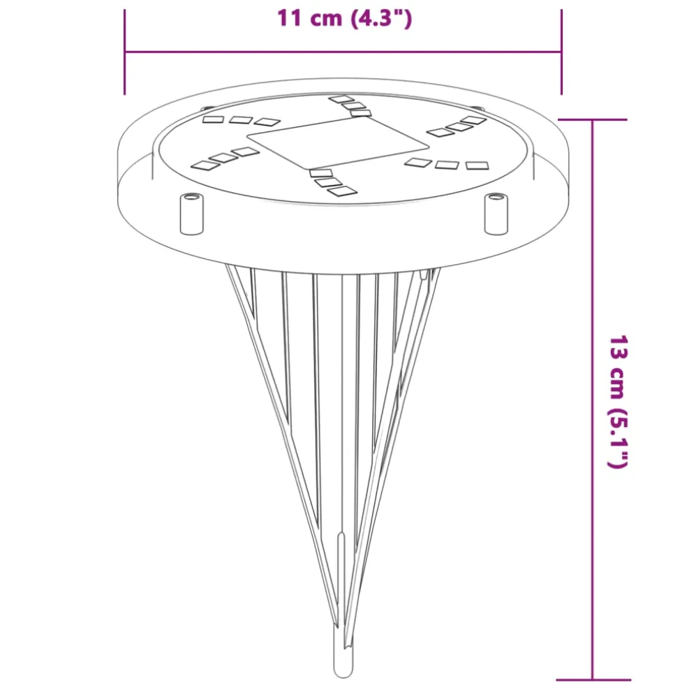 vidaXL Grondlampen 4 st solar met grondpennen warmwit