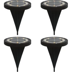 vidaXL Grondlampen 4 st solar met grondpennen warmwit